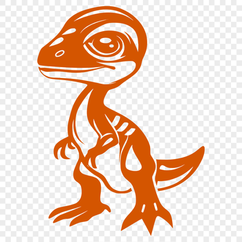 A prehistoric baby dinosaur illustration in full body pose.