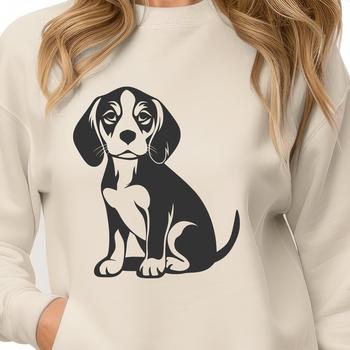 Beautiful Sitting Beagle - DXF