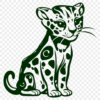 A full-body illustration of an ocelot, a medium-sized big cat with distinctive markings, suitable for vector graphics.