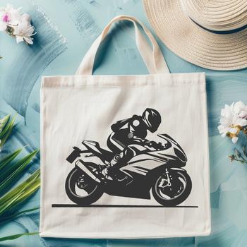 An iconic motorbike graphic in vector format suitable for various applications.