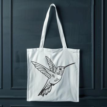 A full-body illustration of a hummingbird in flight.
