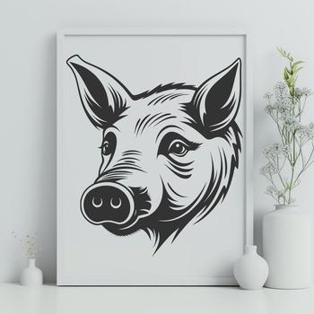 Artistic Hog In PNG Format