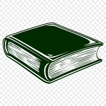 A 2D illustration of a book with cover and pages.