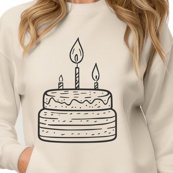 A vector graphic design of a birthday cake suitable for digital use.