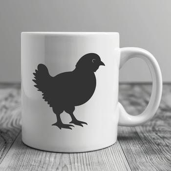 Illustrative image of a farm animal, a chicken in full body, suitable for use as vector art or clipart.