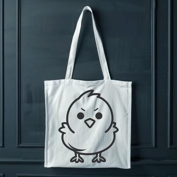 An illustration of a cute chick with detailed outline for graphic design or craft projects.