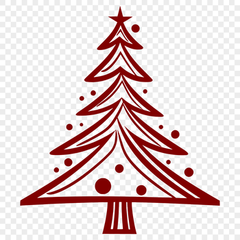 A traditional Christmas tree with green branches and ornaments, ideal for vector art projects.