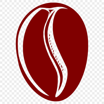 A single coffee bean with a smooth surface and defined contours.