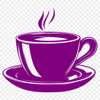 A simple cup design made from vector lines and shapes.