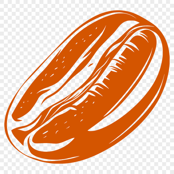 An SVG graphic representation of a coffee bean, ideal for digital designs and cutting machine projects.