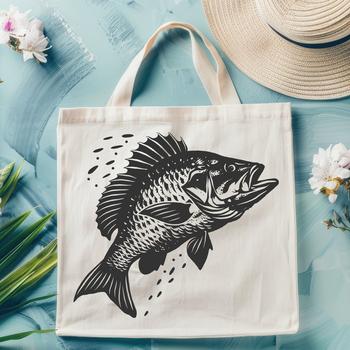 Vector graphic representation of a Crappie fish showing its entire body structure.