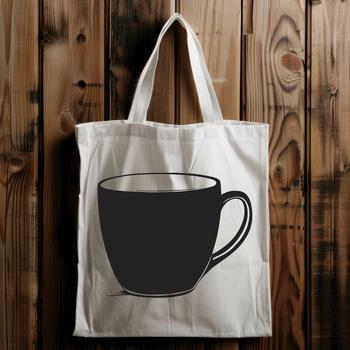A simple digital design of a standard coffee cup.