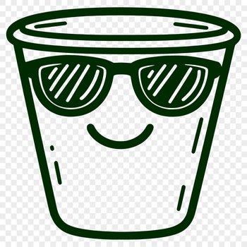 Illustrated cup graphic design for vector art projects.