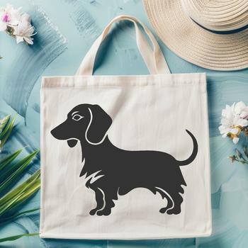 A full-body illustration of a Dachshund standing on its hind legs, suitable for digital designs and projects.