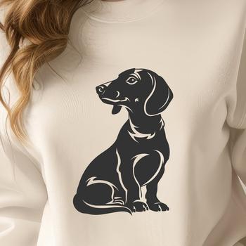 A detailed, high-resolution SVG design of a sitting dachshund animal ready for personal or commercial use.