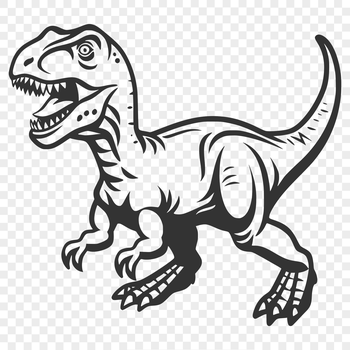A high-quality vector design of a dinosaur suitable for cutting machine stencils and commercial use.