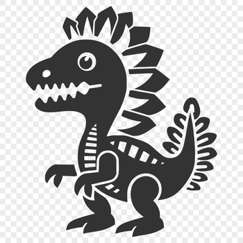 A prehistoric baby dinosaur in full body pose, suitable for various design applications.