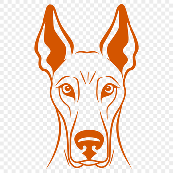 An SVG representation of the facial features of a Doberman Pinscher breed dog.