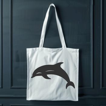 A detailed illustration of a dolphin in its natural habitat, showcasing its full body and anatomy.
