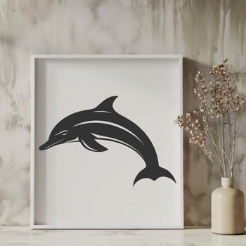 A detailed illustration of a dolphin's full body, suitable for various design projects.