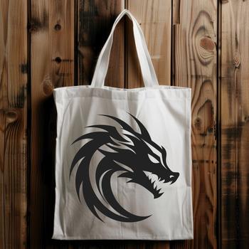 A vector graphic representation of a dragon's face, suitable for design projects.