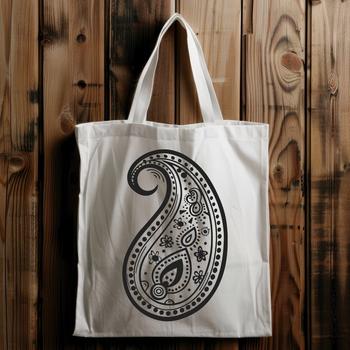 A traditional ornate paisley pattern made up of repeating curved shapes.