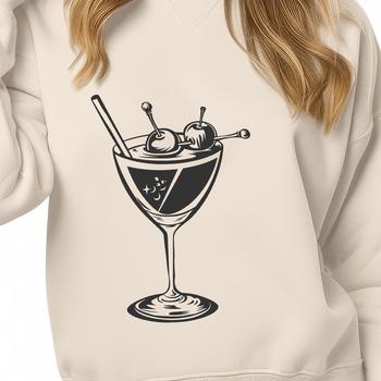 A stylized illustration of a cocktail in a glass, created as a vector design using SVG.