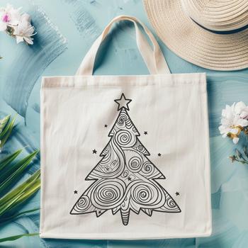 A traditional Christmas tree illustration designed as a vector graphic.