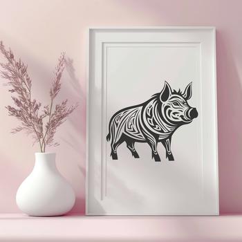 Ornate Hog - Farm Animal SVG