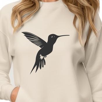 A detailed illustration of a hummingbird in mid-air, showcasing its plumage and wings.