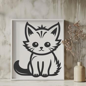 An illustration of a full-body cat, created using vector art.