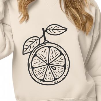 A stylized illustration of a lemon, suitable for use in graphic design and crafting projects.