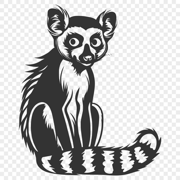 A full-body illustration of a lemur in a cartoon style.
