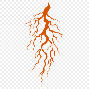An SVG graphic representation of electric discharge in the form of a lightning flash.