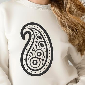 A traditional ornate paisley shape, suitable for various digital designs.