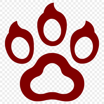 A stylized animal paw print icon designed as a vector graphic.