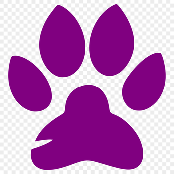 Close-up of a single animal paw print in vector format.