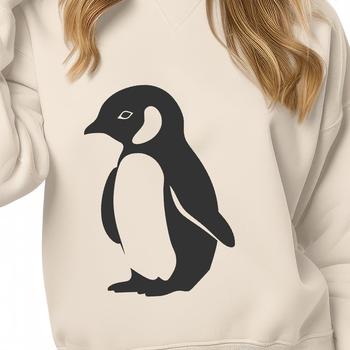 An isolated vector graphic representation of a penguin, suitable for use in digital designs and crafts projects.