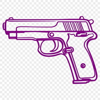 A digital representation of a handgun in vector format.