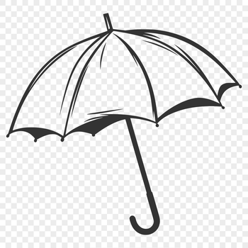 A vector illustration of an umbrella with a compact design, suitable for digital use in various formats.