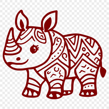 An SVG vector image featuring a close-up view of a rhino's head and body.