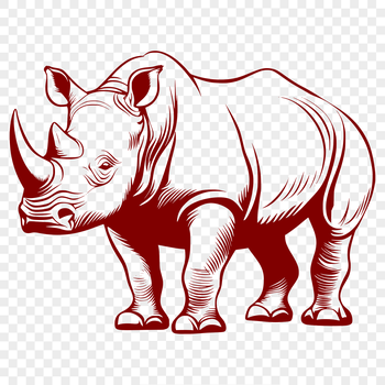 A digital illustration of a rhino, suitable for commercial or personal use in various design formats.