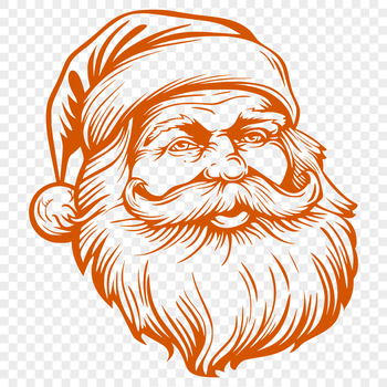 Vector illustration of Father Christmas in a festive red suit.
