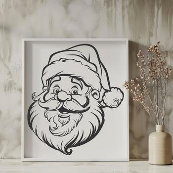SVG illustration of Father Christmas in a festive holiday setting.