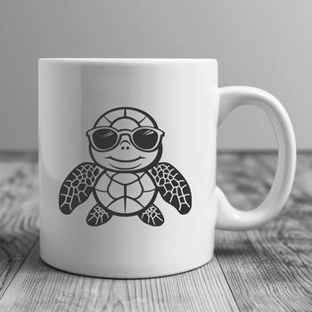 Stunning Sea Turtle Wearing Sunglasses SVG