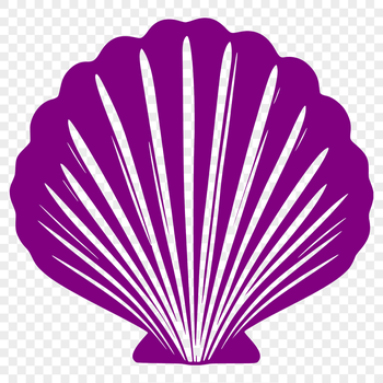 A stylized illustration of a seashell, suitable for digital designs and crafts.