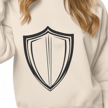 A high-quality vector illustration of a shield with rounded edges and a smooth surface.