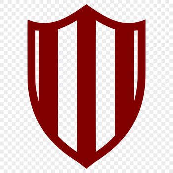 A geometrically designed shield made from interlocking shapes and lines, suitable for vector design projects.