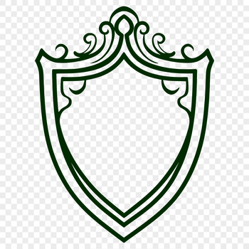 A detailed vector illustration of a shield, suitable for cutting machines like Cricut or laser cutters.