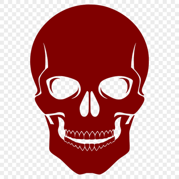 A simple skull silhouette designed as vector art for Halloween decorations or designs.